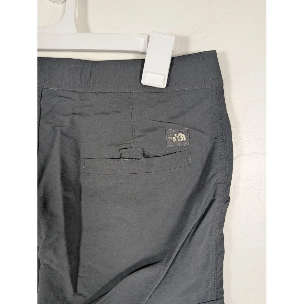 North Face Cargo Shorts Womens 4 Gray Hiking Outdoor‎ Utility Drawstring Nylon